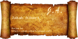 Jakab Albert névjegykártya