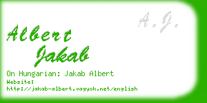 albert jakab business card